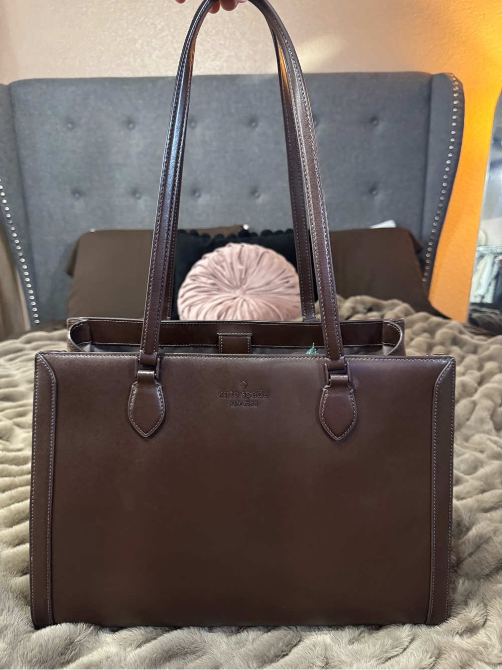 Kate Spade Madison Suede Brown Leather Tote Bag
